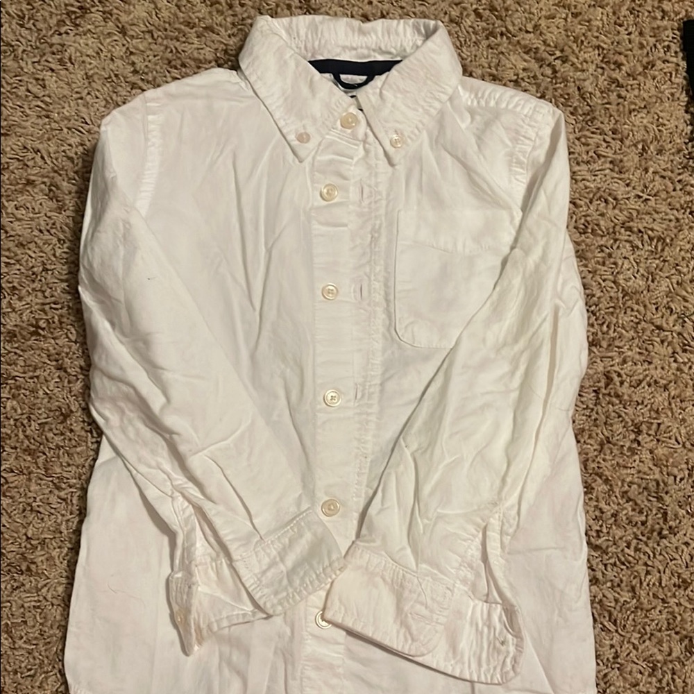 Classic White Kids Button-Up Shirt